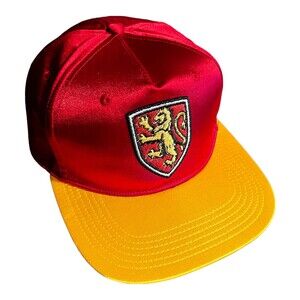 Harry Potter Hat Gryffindor Hogwarts Satin Ballcap Logo Embroidered Snapback New